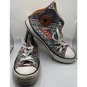 Converse Shoes Men's 4 Tribal Chevron Leather Chuck High Top Festival Geometric
